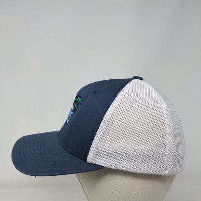 Florida Palms Lacrosse Fitted Mesh Back Trucker Hat Blue One Size Flexfit