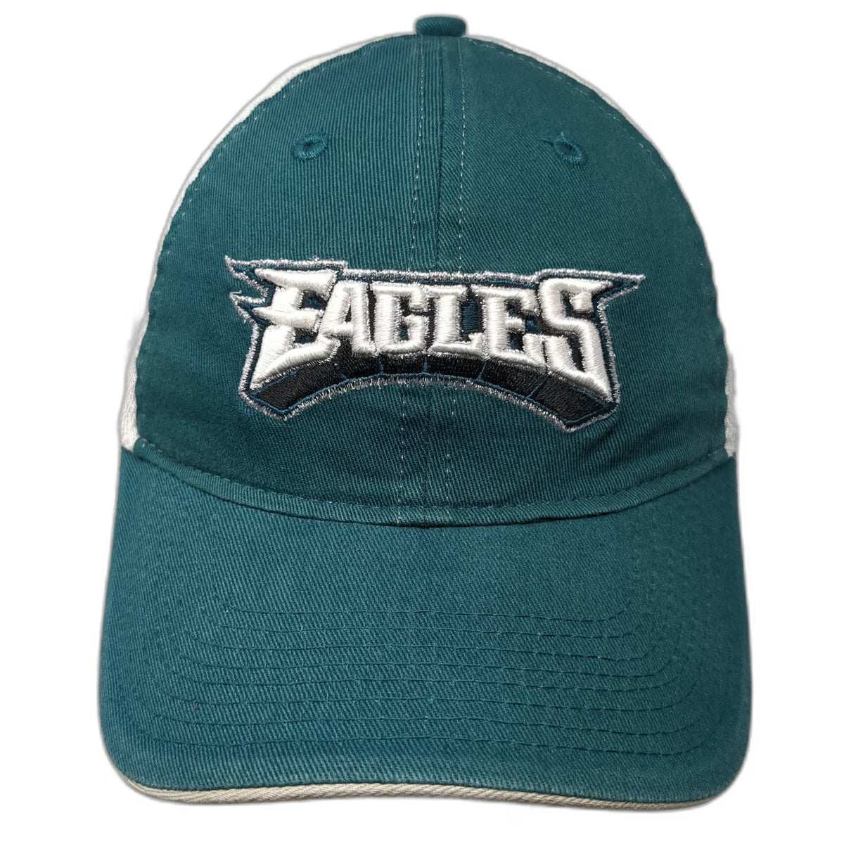 Philadelphia Eagles NFL Reebok Green White One Size Strapback Mesh Back Hat Brim
