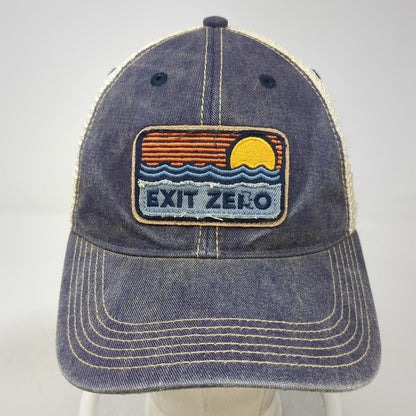 Legacy Exit Zero Blue One Size Trucker Hat Mesh Snapback Green Underbrim Patch