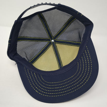 Bandoy Snapback Trucker Hat Blue One Size Adjustable Embroidered Mesh Back