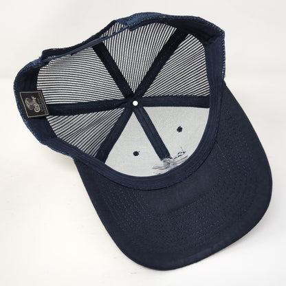 Star of Life Snapback Trucker Hat Blue One Size Adjustable Embroidered Cobra