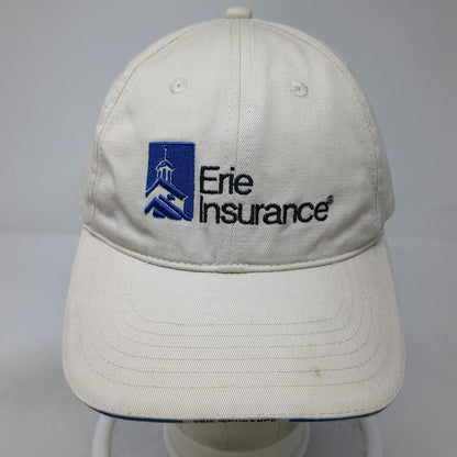 HDS Headwear Erie Insurance Baseball Cap Beige Blue One Size Strapback Logo Hat