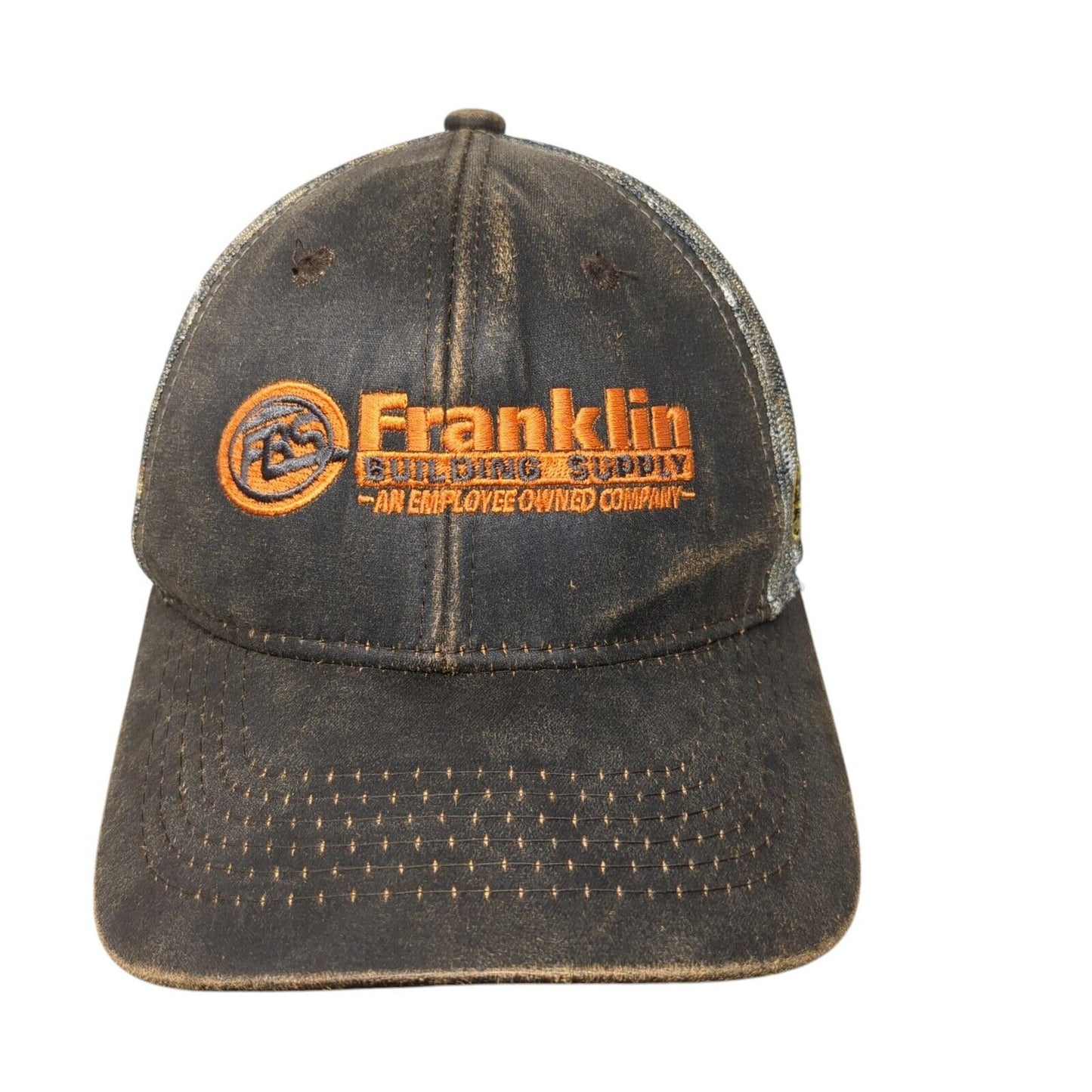 Franklin Building Supply Strapback Trucker Hat Camo One Size Mesh Back