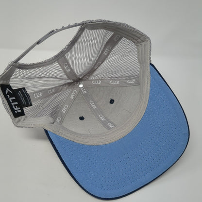 iFIT Summer Camp Patch Snapback Trucker Hat Blue One Size Mesh Back