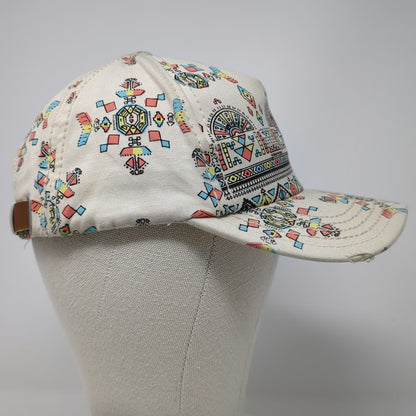 Billabong 5 Panel Beige Geometric Tribal One Size Hat Slideback All Over Pattern