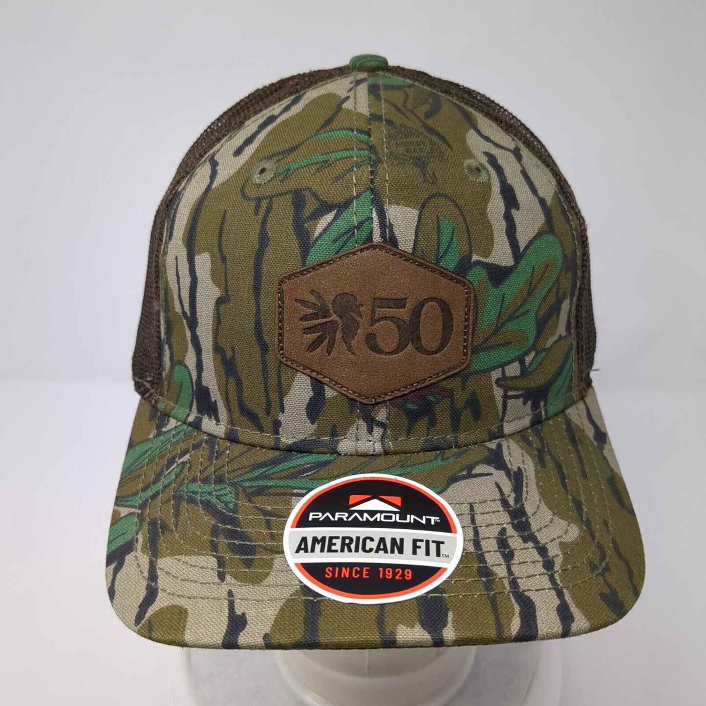 50 Paramount Snapback Trucker Hat Camouflage OS Adjustable Mossy Oak W/Tags