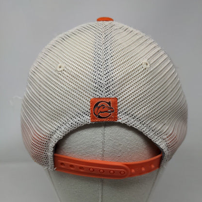 Campbell Camel's Snapback Trucker Hat Orange OS Embroidered Mesh Back Russell