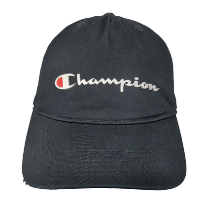 Champion Slideback Hat Black OSFA Adjustable C Logo Solid Vent Holes