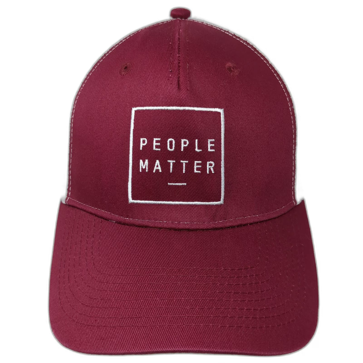 Sevenly Trucker Hat Red One Size People Matter Mesh Back Snapback Cotton Poly