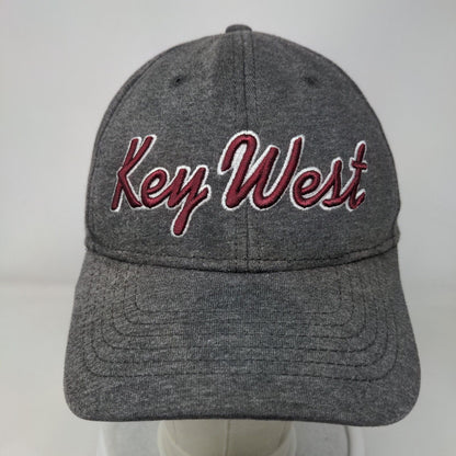 Key West Fitted Hat Gray One Size Adjustable Embroidered 6 Panel Essential Caps