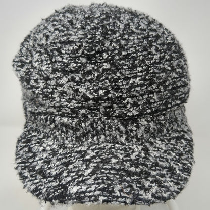 Apt. 9 Army Cap Gray Black White One Size Boucle Textured Knit Lined Cadet Hat