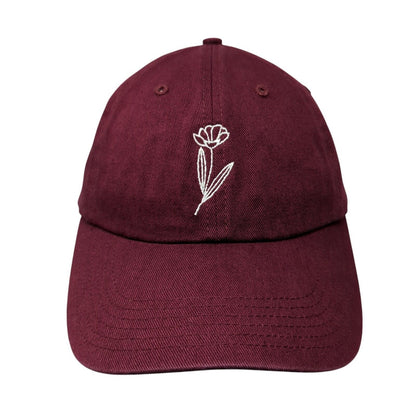 Flower Strapback Hat Red One Size Adjustable Embroidered Model R65 Richardson