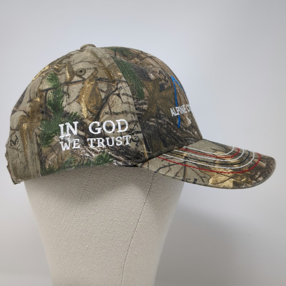 Port Authority Baseball Cap Brown Camo One Size Alpine Construction USA Flag Hat