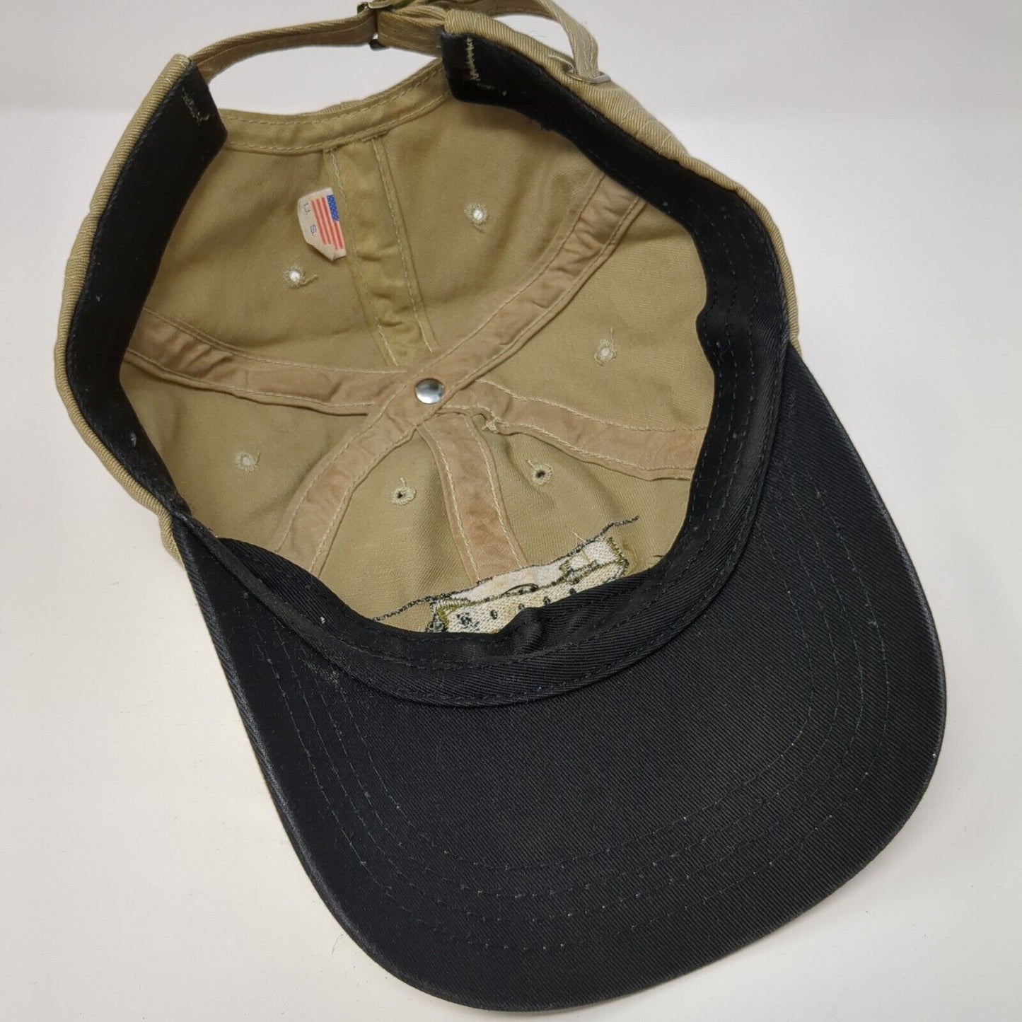 Boeing Slideback Hat Tan One Size Adjustable Embroidered Patriotic 6 Panel
