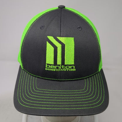 Richardson Trucker Hat Gray Green One Size Snapback Mesh Beniton Construction