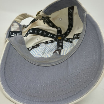 Adidas Baseball Cap White One Size Trefoil Logo Slideback Cotton Embroidered Hat