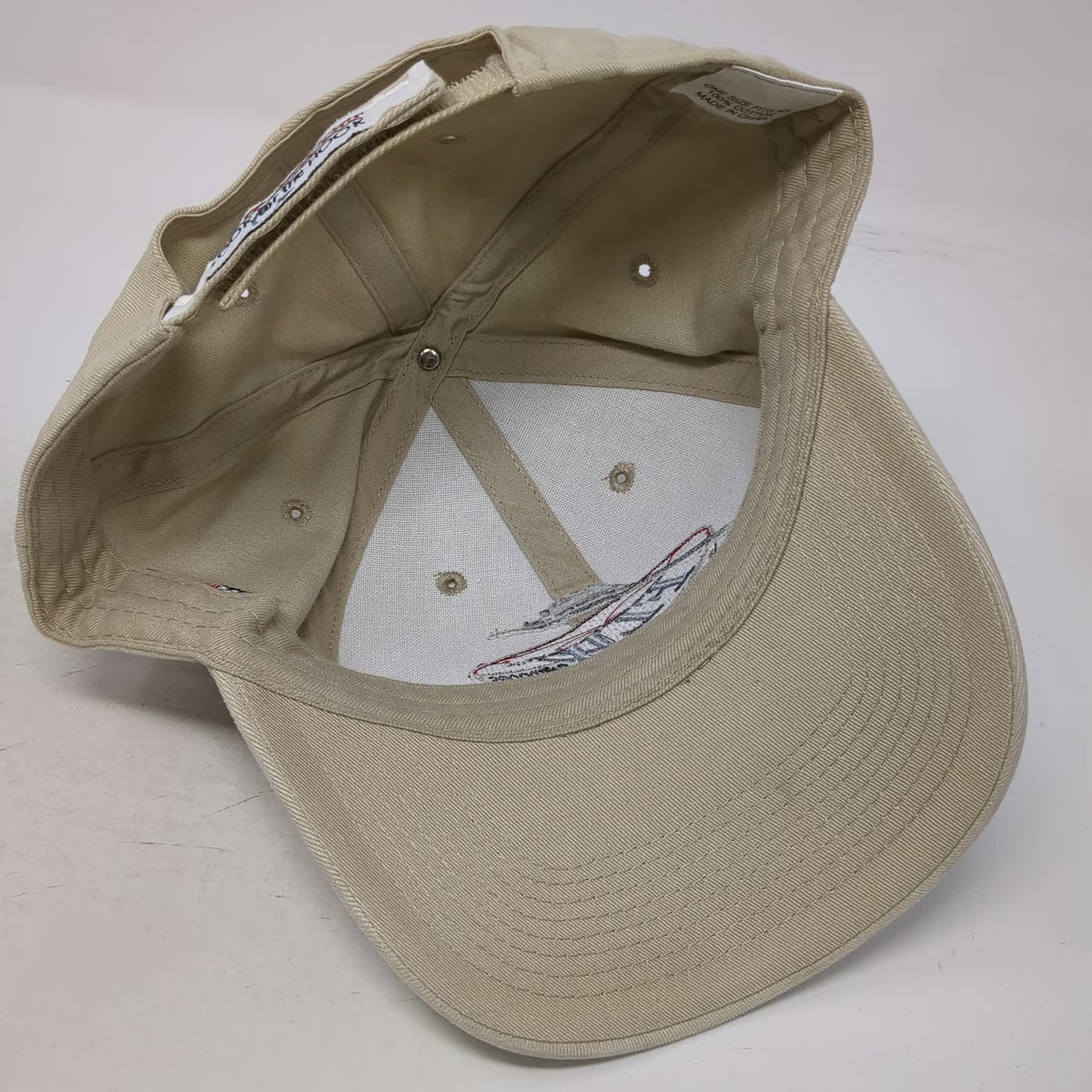 FLW Outdoors Fishing Hat Beige OSFM Baseball Cap American Flag Strapback Hook