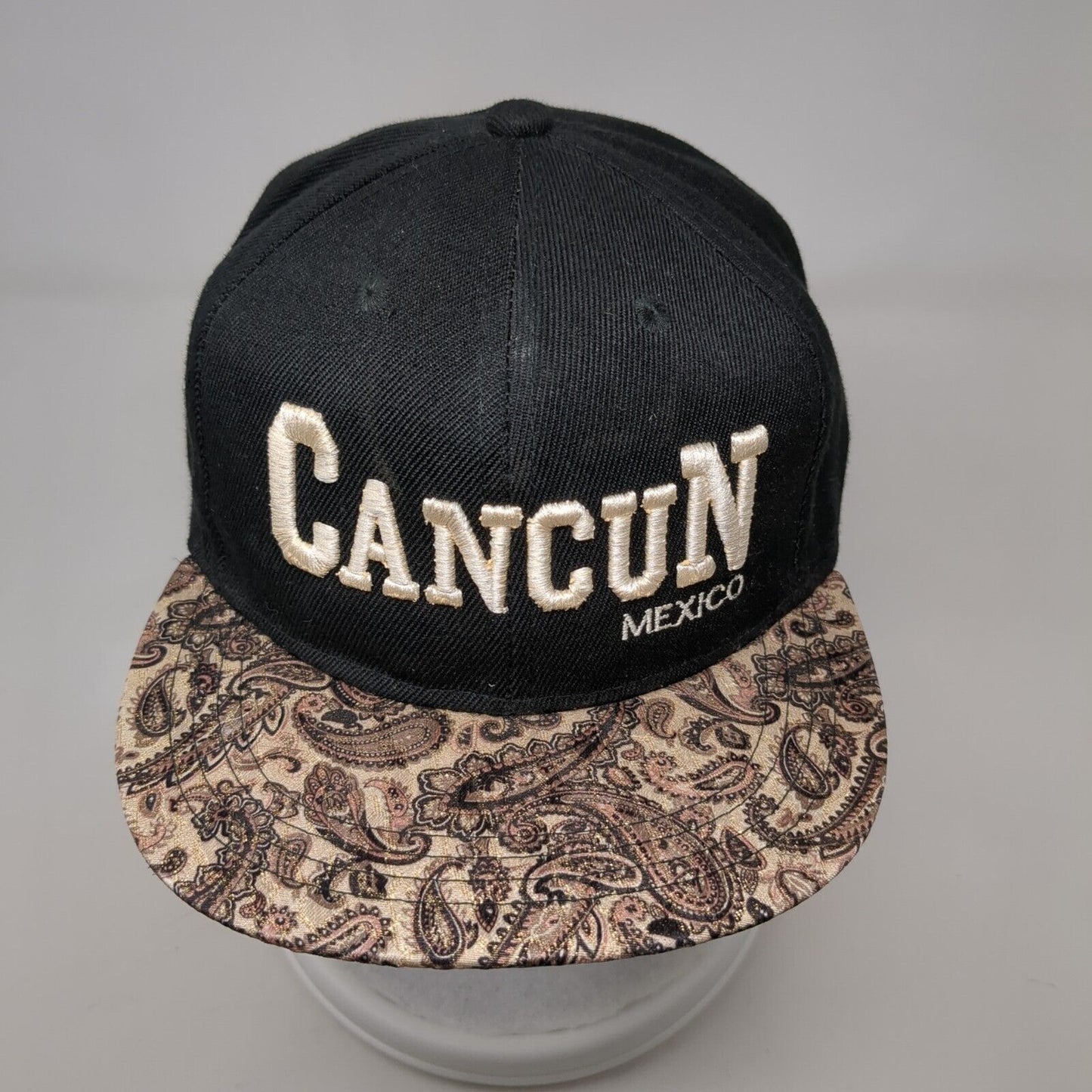 Cancun Mexico Snapback Hat Multicolor One Size Adjustable Paisley