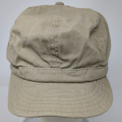 Army Cap Beige One Size Elastic Back Cotton Canvas Cadet Military Blank Hat