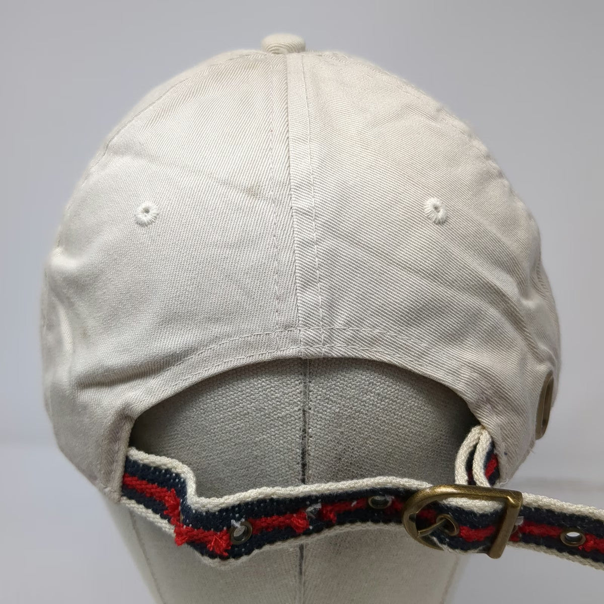 G.H. Bass Baseball Cap Beige One Size USA Shield Slideback Cotton Pattern Hat