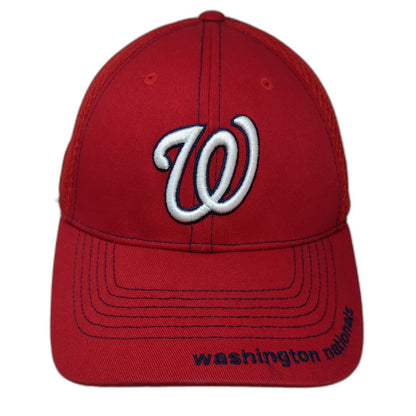 New Era Washington Nationals MLB Baseball Cap Red White Blue M 39THIRTY Mesh Hat