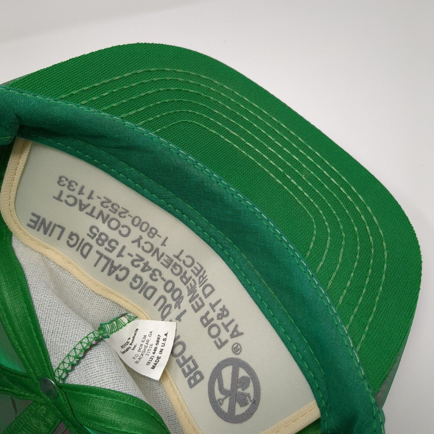 AT&T Snapback Hat Green One Size Adjustable Solid Outdoor Royce's