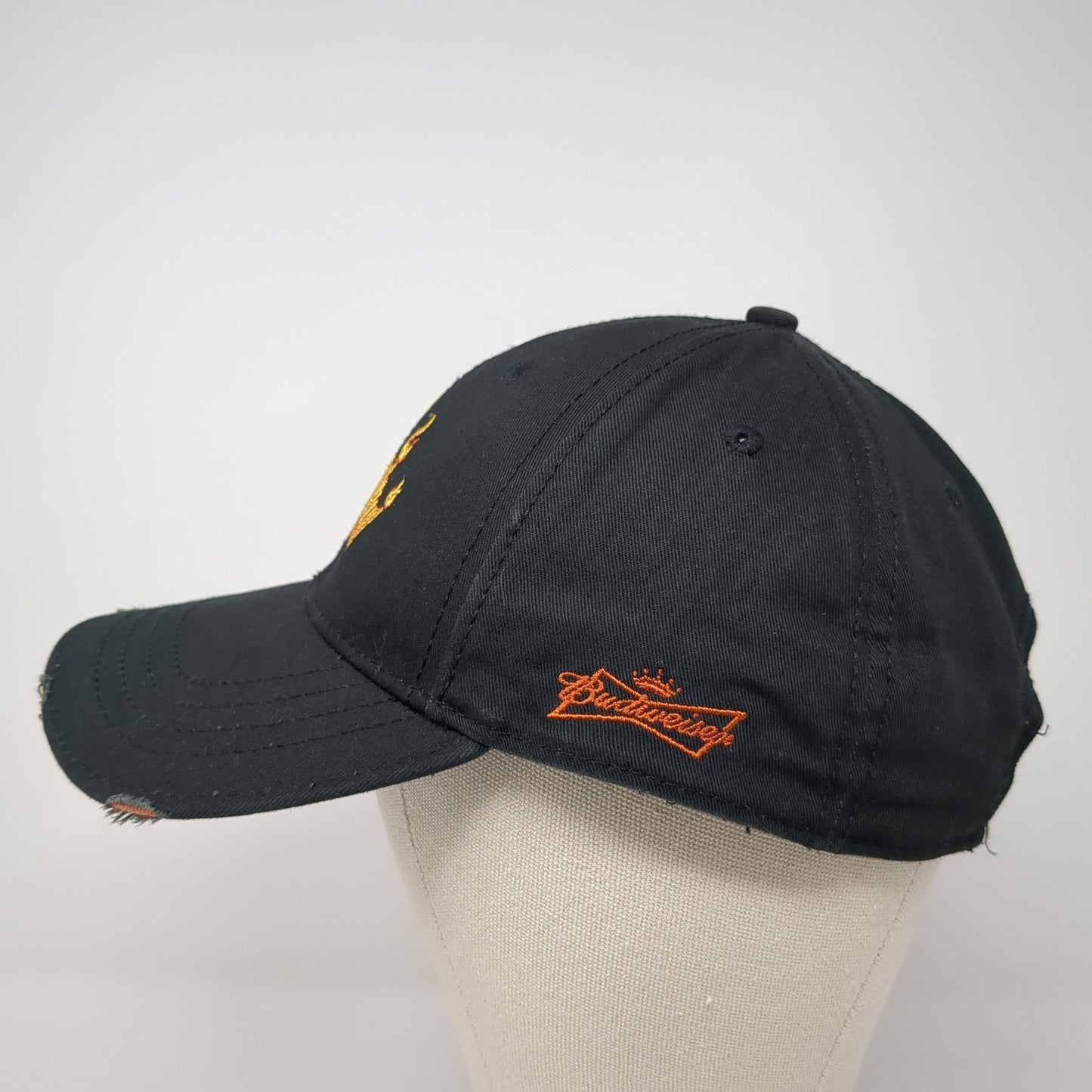 Budweiser Strapback Hat Black One Size Embroidered Adjustable 6 Panel