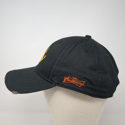 Budweiser Strapback Hat Black One Size Embroidered Adjustable 6 Panel