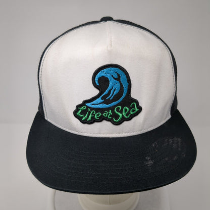 Life At Sea Snapback Trucker Hat Black One Size Mesh Back Yupoong