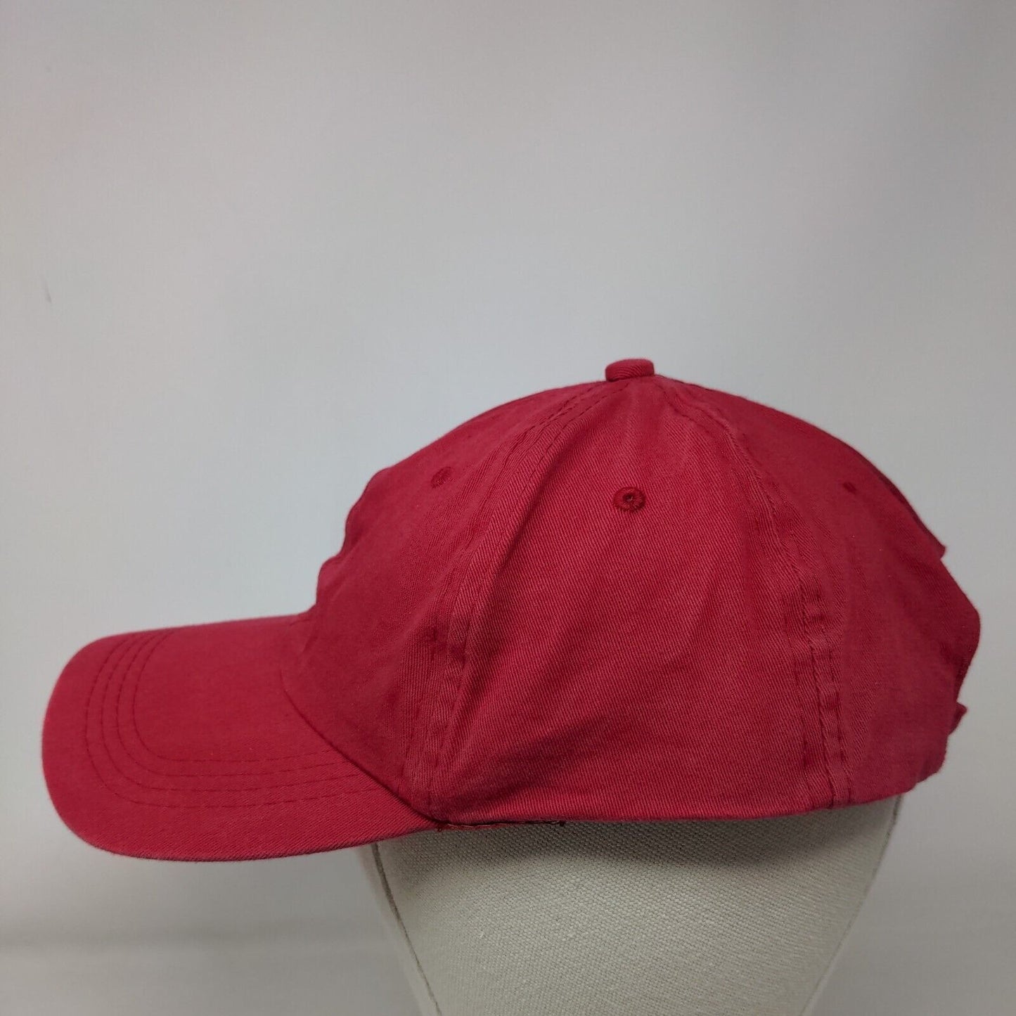 Unbranded Slideback Hat Red OSFA Adjustable Vented Holes 6 Panel Blank
