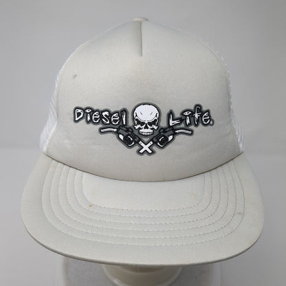 Diesel Life Snapback Trucker Hat Gray One Size Adjustable Mesh Back 6 Panel