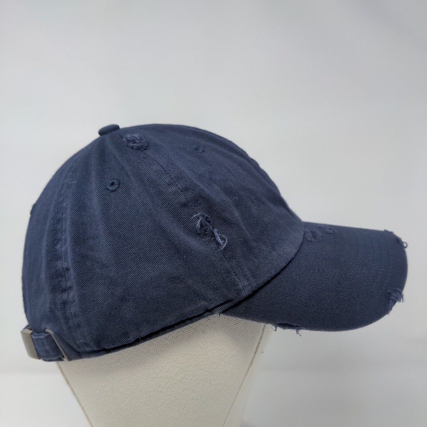 KB ETHOS Slideback Hat Blue OSFA Adjustable Solid 6 Panel Distressed