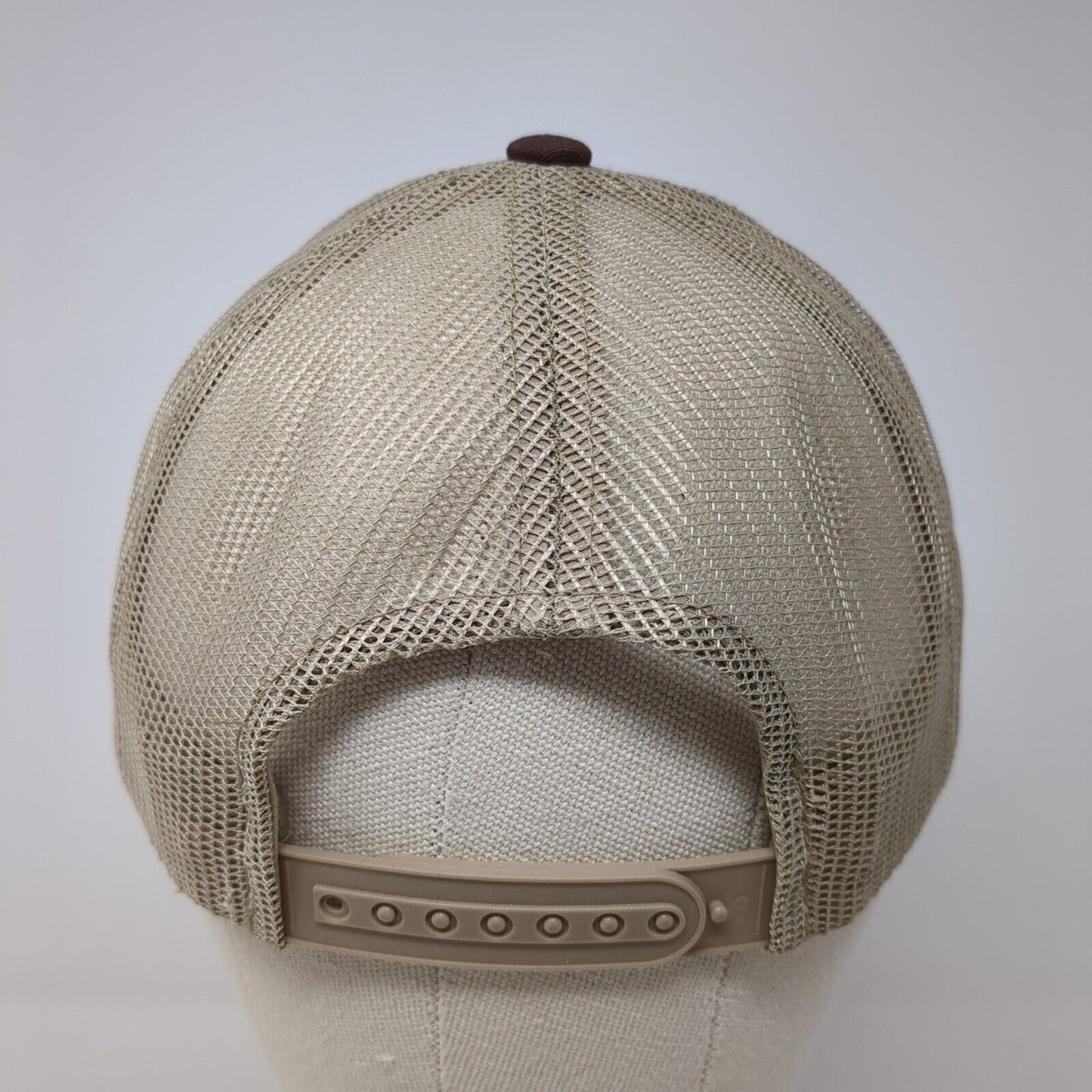 Lindo Lids Snapback Mesh Back Trucker Hat Brown One Size Embroidered