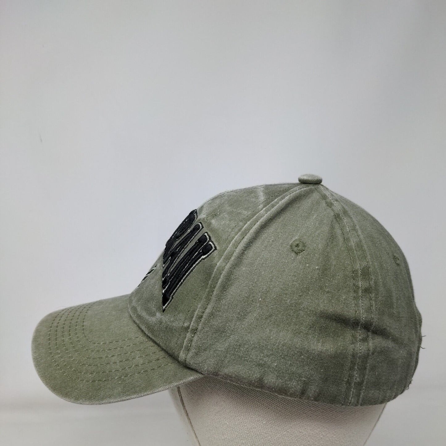 Veteran Strapback Hat Green OSFM Adjustable Embroidered 6 Panel Eagle Crest