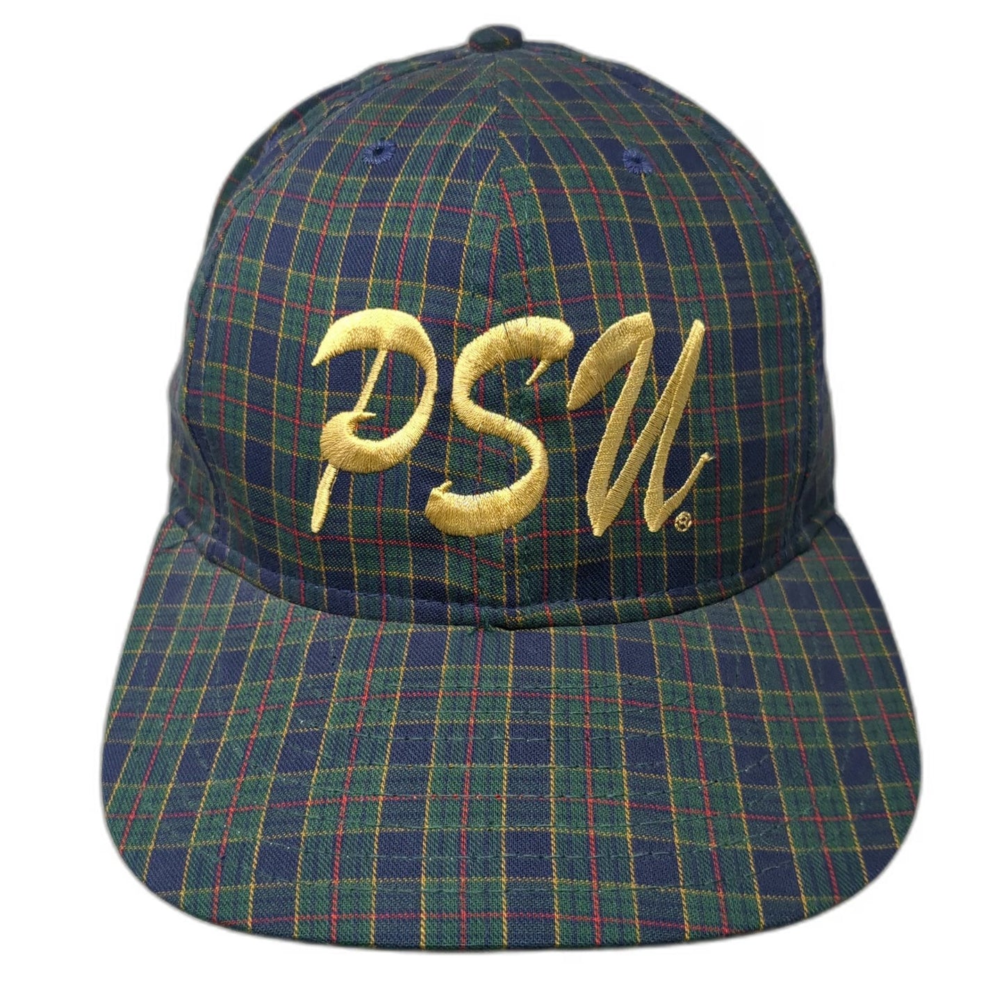 Crable Sportswear Snapback Blue OS PSU Plaid Gold Embroidery Hat Grey Vintage
