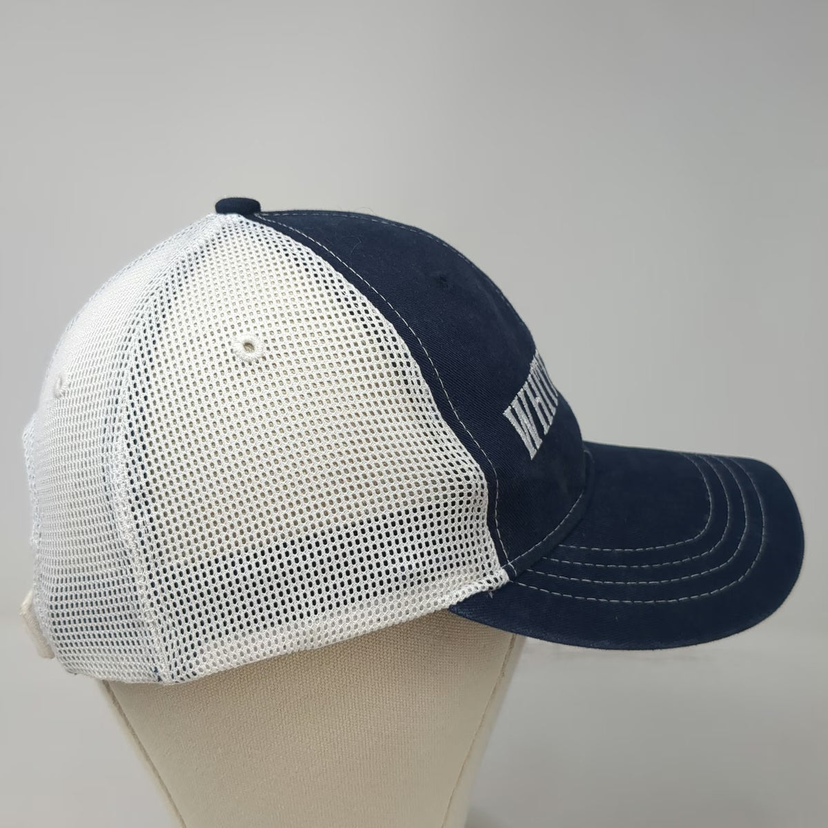 Design Dynamix White Flyer Baseball Cap Blue One Size Mesh Americas Best Hat