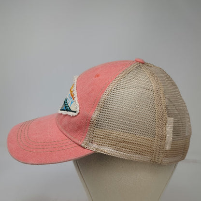 Sunsations Trucker Hat Pink Beige One Size Ocean City Maryland Patch Snapback