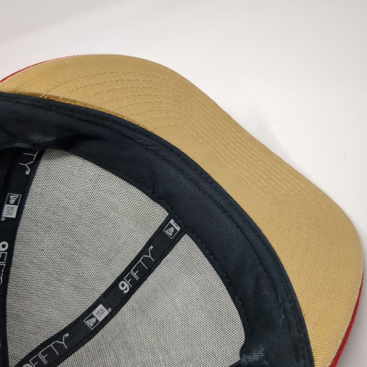 New Era NFL San Francisco 49ers Snapback Hat Black Red One Size Gold Undervisor