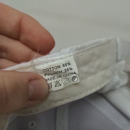 Unbranded Srapback Hat White One Size Adjustable Vented Holes 6 Panel Blank