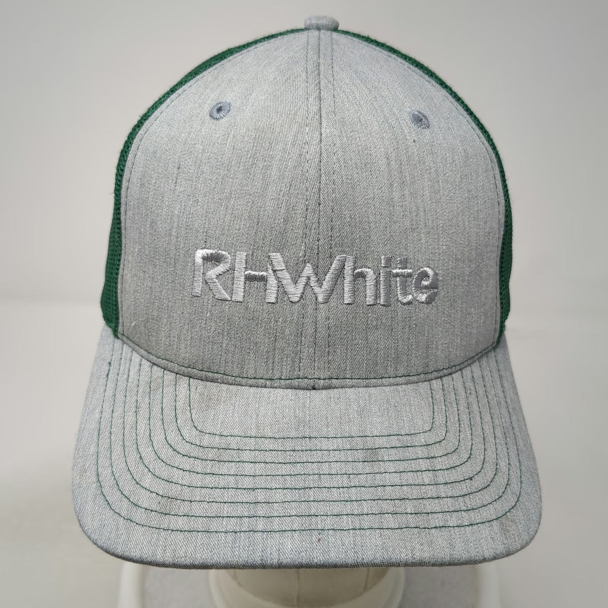 Richardson Trucker Hat Gray Green One Size RH White Construction Snapback