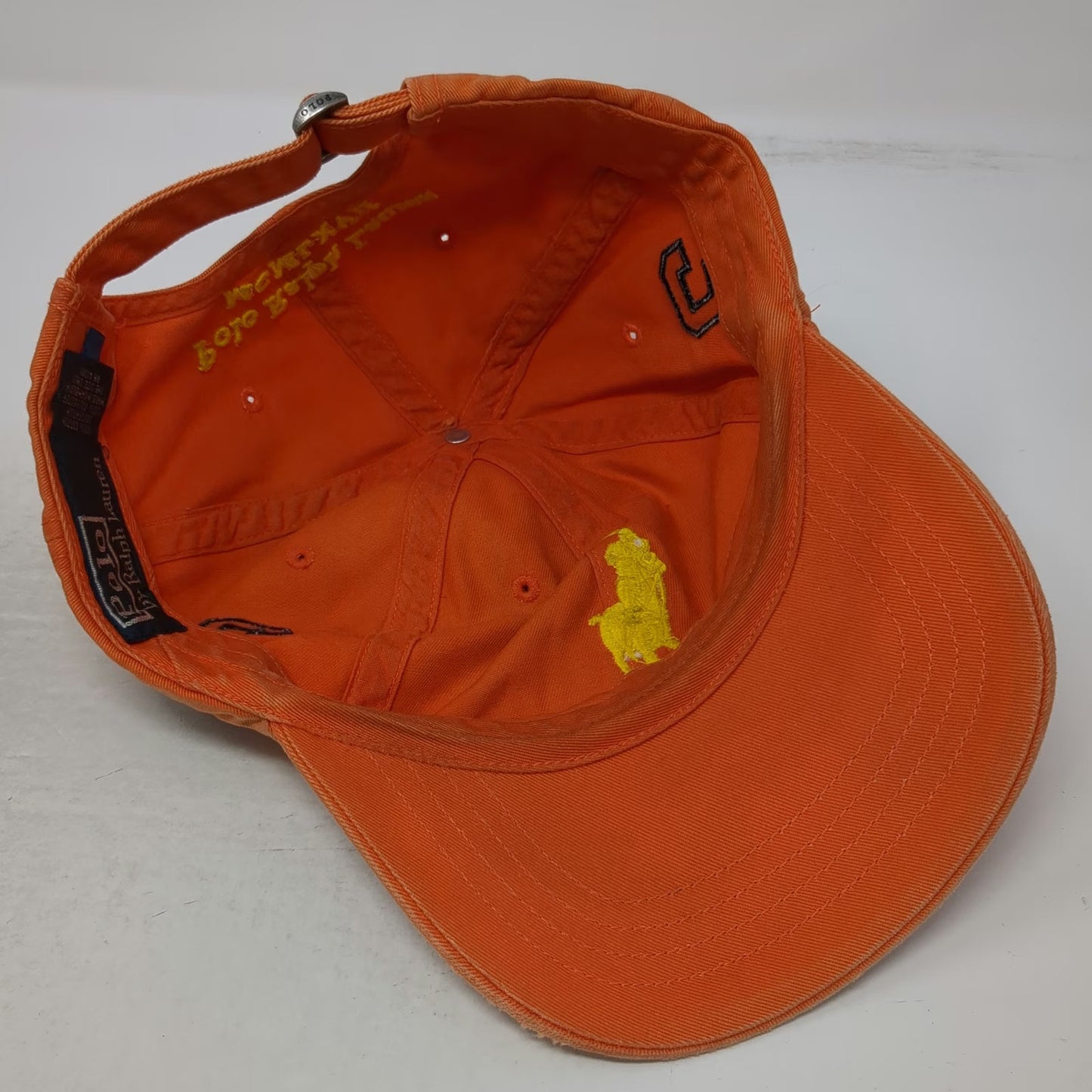 Polo Ralph Lauren Baseball Cap Orange One Size Big Pony Yellow Embroidery hat