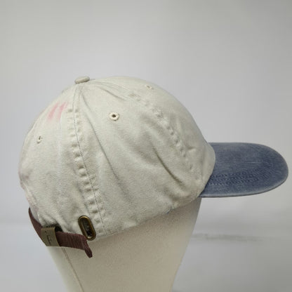 Fahrenheit Baseball Cap Beige Blue One Size Nantucket ACK 00 Leather Strap Hat