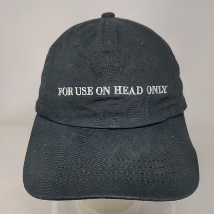 For Use On Head Only Slideback Hat Black One Size Embroidered 6 Panel