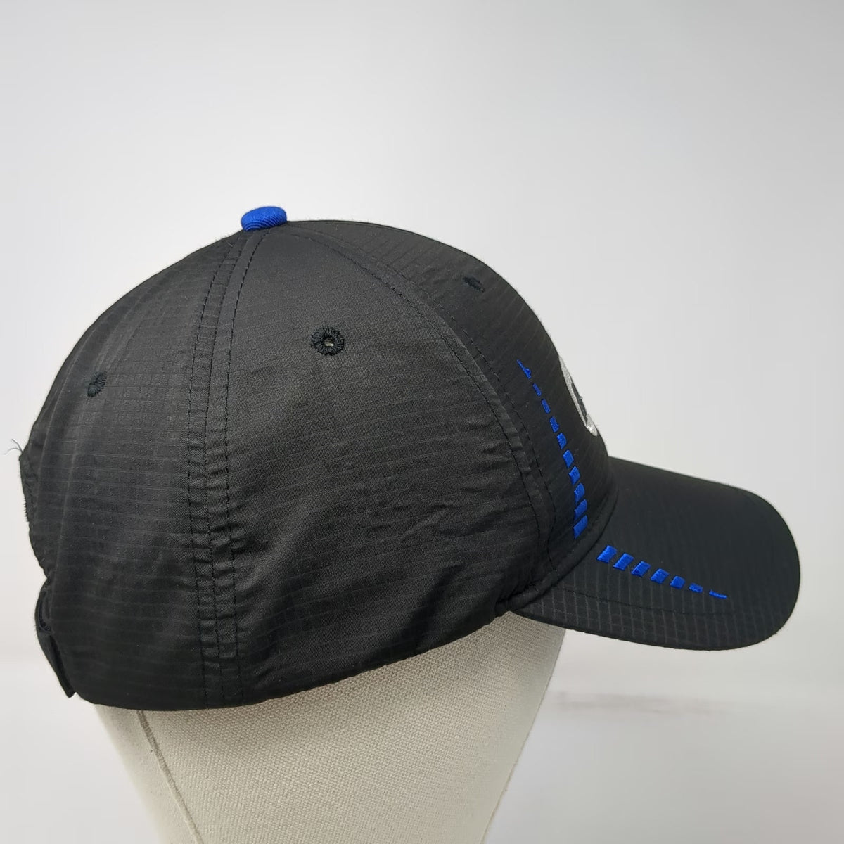 Cap America Miller Logo Black One Size Baseball Cap Blue Accents Golf Hat