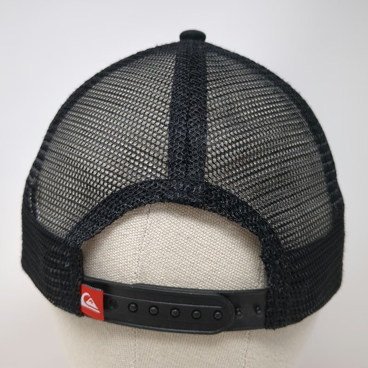Quiksilver Trucker Hat Black OSFM Mesh Back Palm Tree Tropical Print Snapback