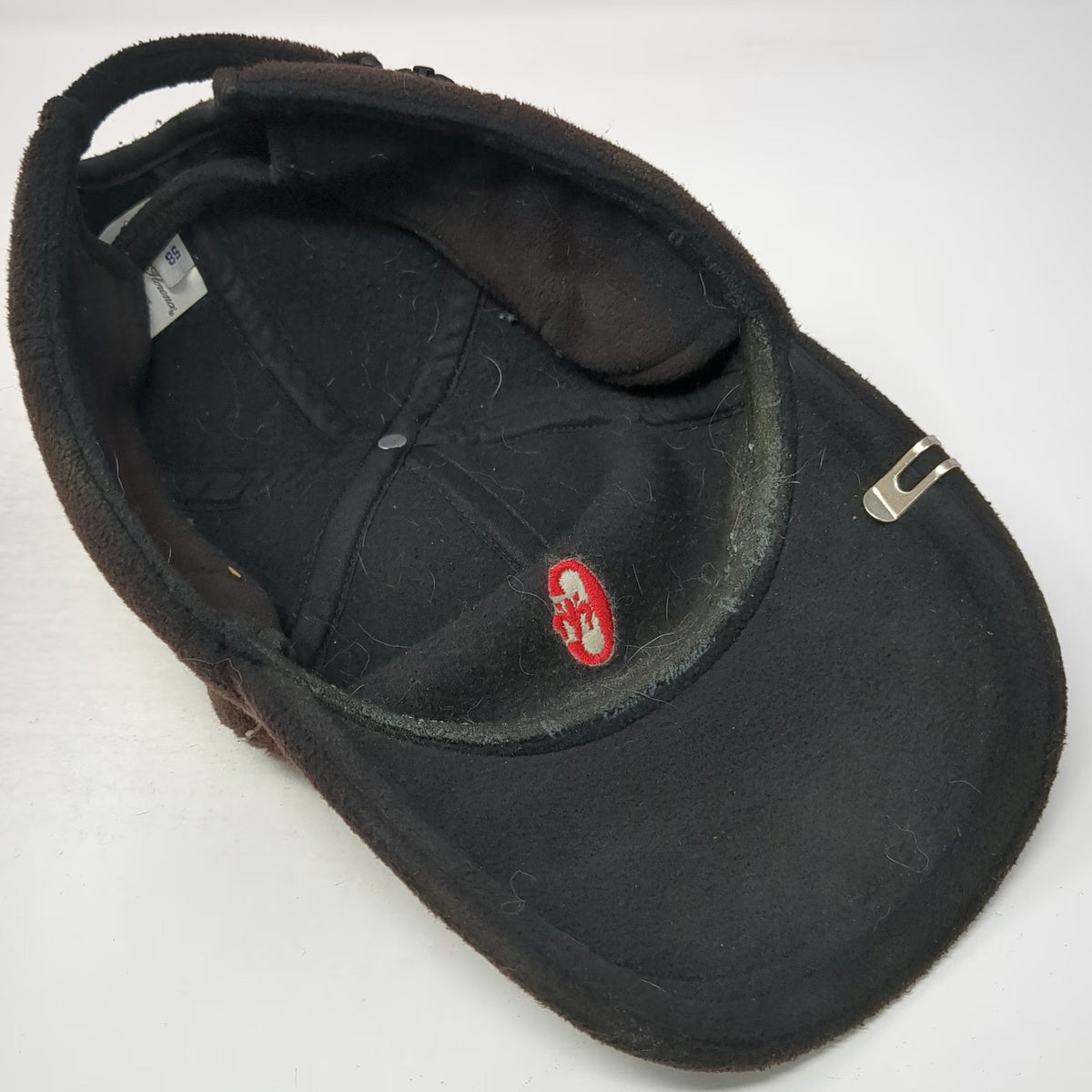 Conte of Florence Baseball Cap Black One Size Fleece Ear Flaps Callaway Logo Hat