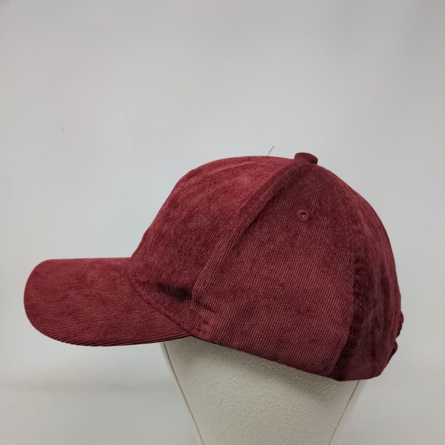Unbranded Strapback Hat Red One Size Adjustable Vented Holes 6 Panel Blank