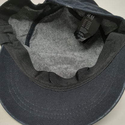 H&M Army Cap Black M Adjustable Cotton Slideback Hat Garment Quality Side Tag