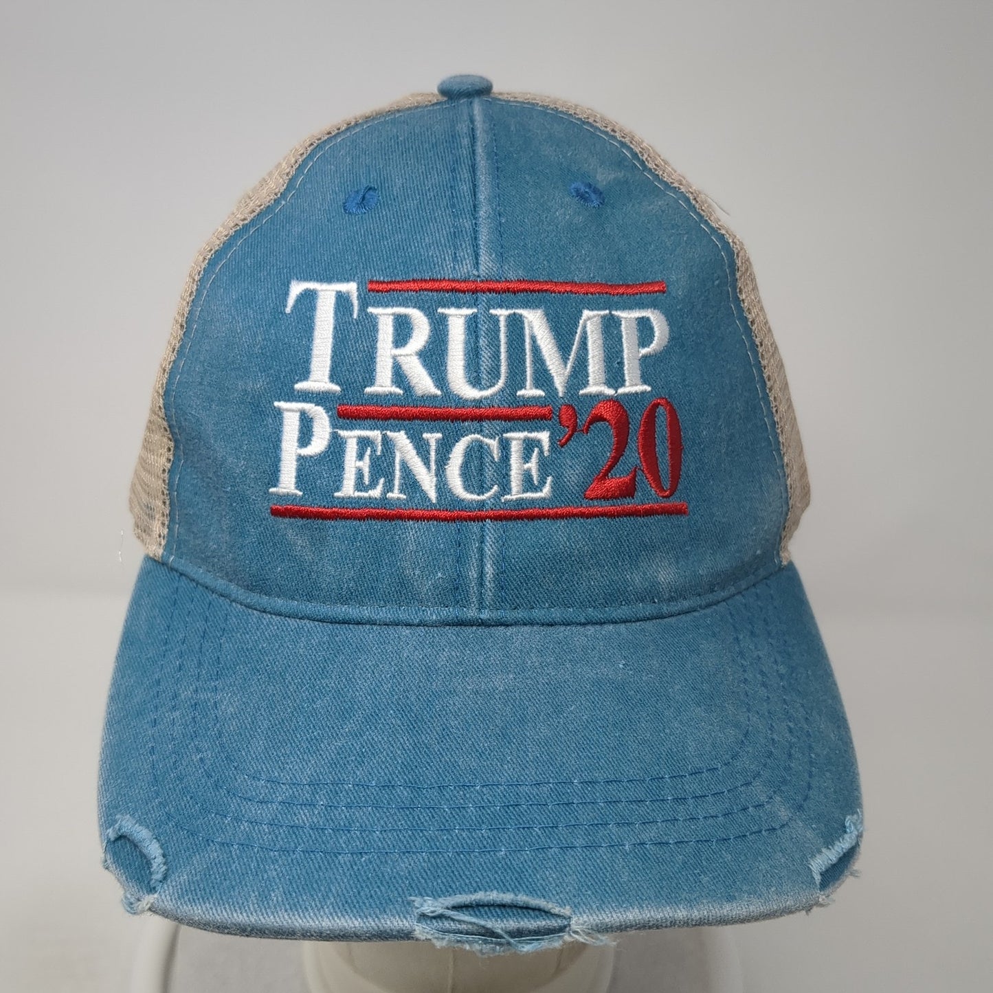 Trump Pence '20 Snapback Mesh Back Trucker Hat Blue One Size Piper Lou