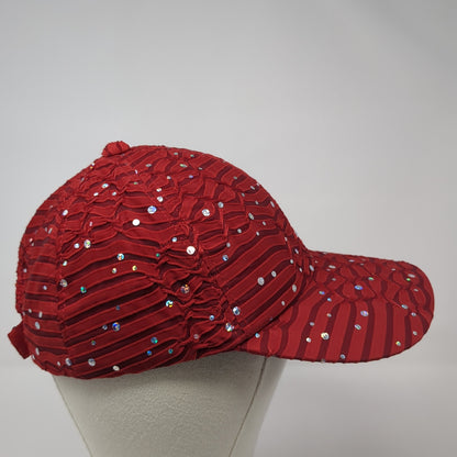 Unbranded Strapback Hat Red One Size Adjustable Sequin Sparkly Outdoor